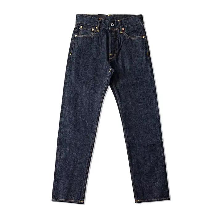 Jean Red Tornado 16oz Slim Straight Fit en denim rose délavé à bords francs