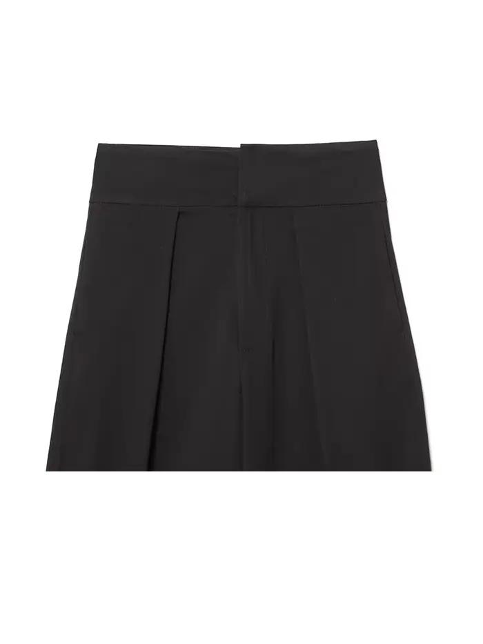 Pantalon plissé vintage élégant pour femme HH