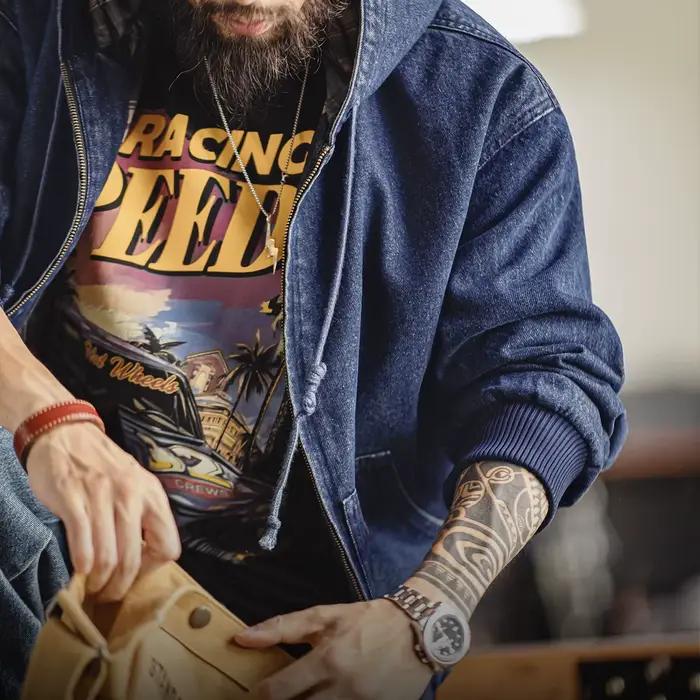 Maden Veste en jean rétro J130 pour homme