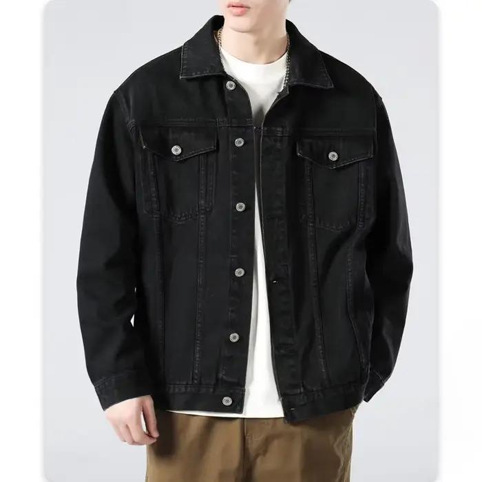 Veste en jean noire pour homme