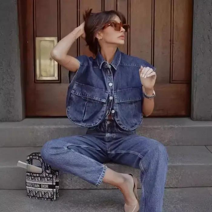 Cardigan en Denim pour femmes