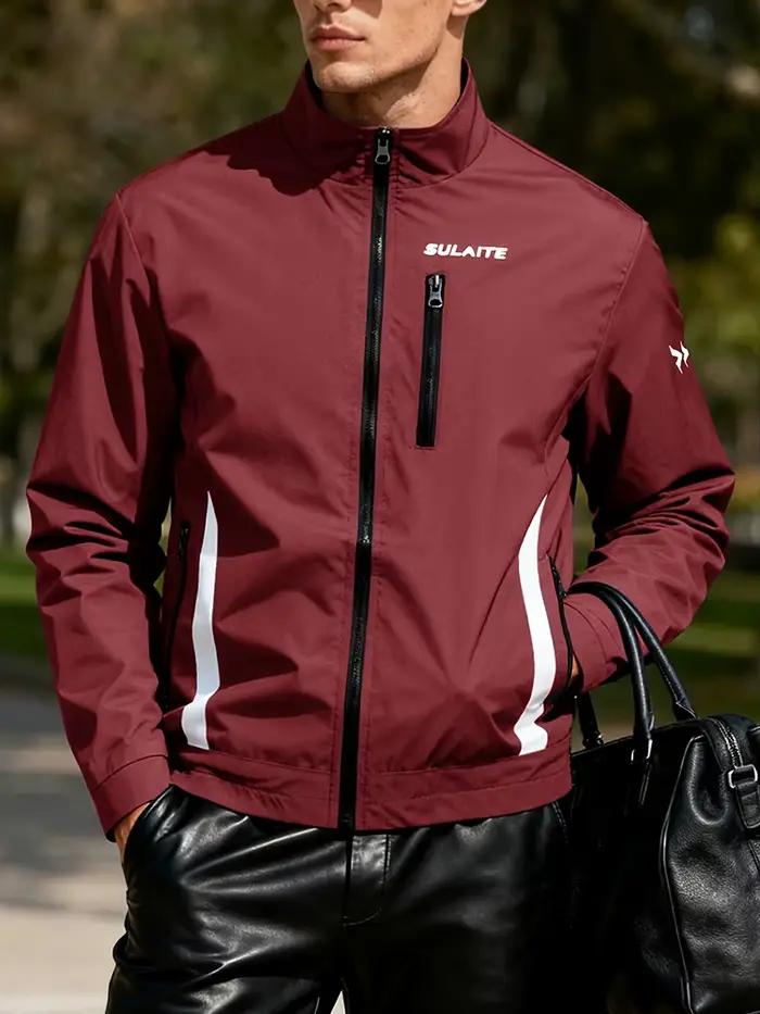 Veste décontractée à col montant pour hommes