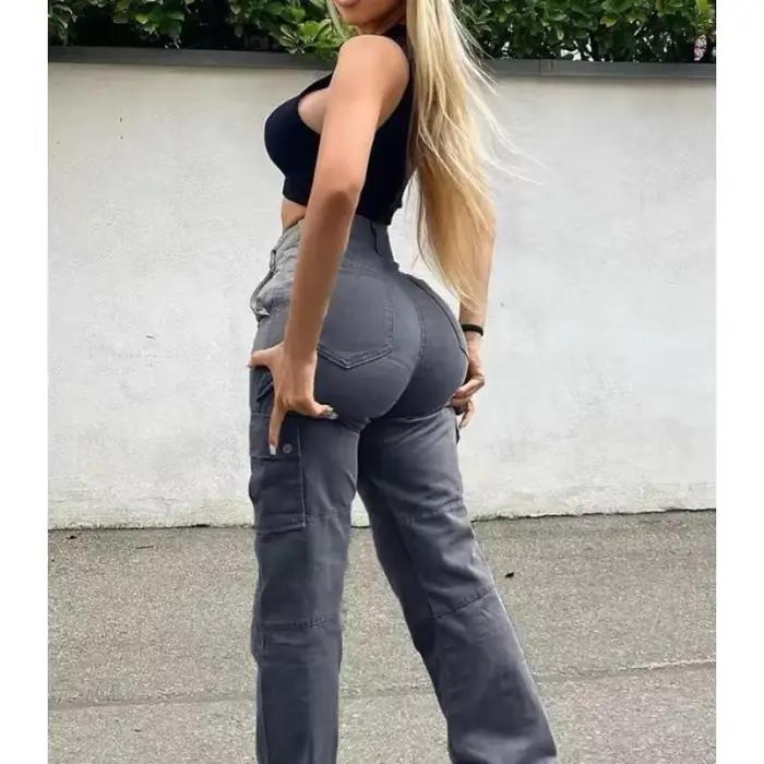 Jean taille haute élastique pour femmes
