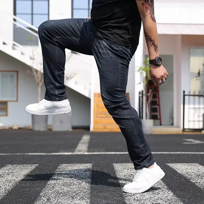 Jeans KK GEEZER amples et décontractés pour hommes, pantalon de bureau et décontracté, coton haut de gamme, noir, adapté pour l'automne et l'hiver, occasions décontractées et formelles
