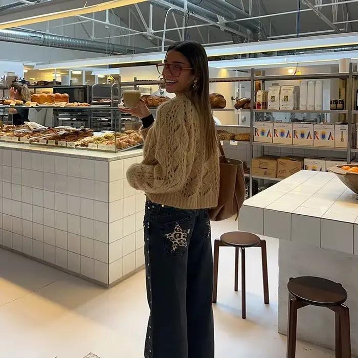 Léopard étoile jean Y2K femmes nouvelle mode taille haute fermeture éclair