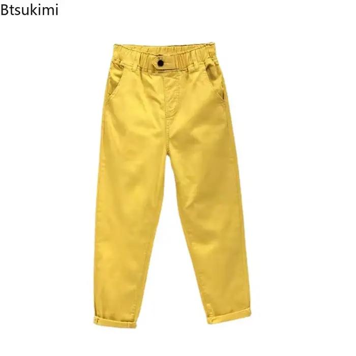 Nouveau Jean Femme 2026 Style Coréen Pantalon Harem Taille Élastique Uni Décontracté en Coton Denim Printemps Automne