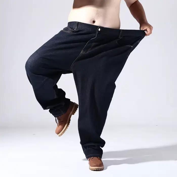 Jeans élastiques en denim noir pour hommes