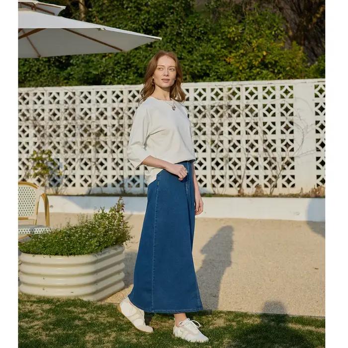 Jupe en denim de coton SOUTH TAO élégante pour femmes printemps été style décontracté ocassions variées