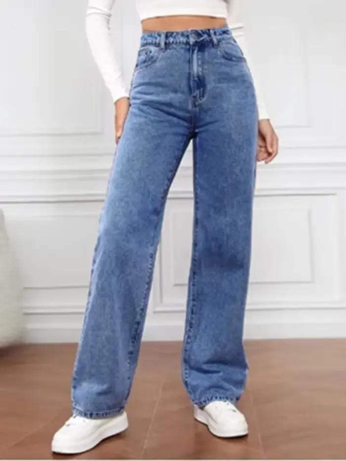Pantalon en jean noir pour femme