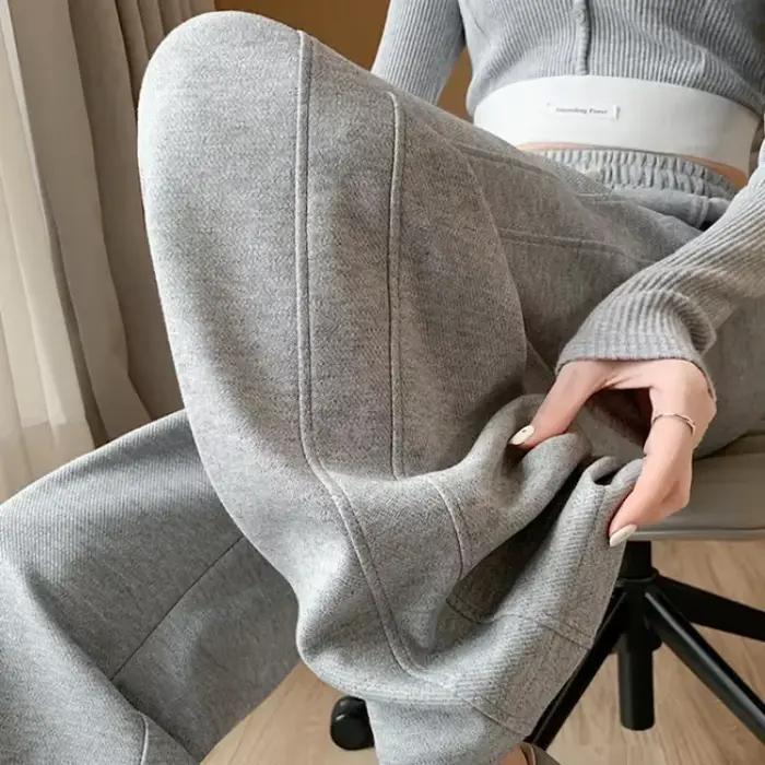 FjBaggy-Pantalon taille haute pour femme