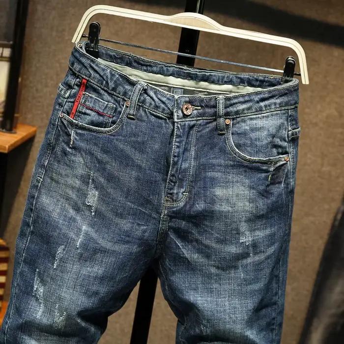 KSTUN jean hommes nouveautés automne hiver Direct droit rétro bleu Stretch Vintage Casaul Streetwear Moto Biker