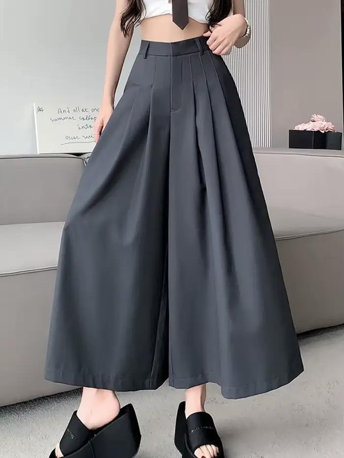 Jeans Zoki Pantalon à Jambes Larges Femme Style Coréen Décontracté Taille Haute Printemps Été