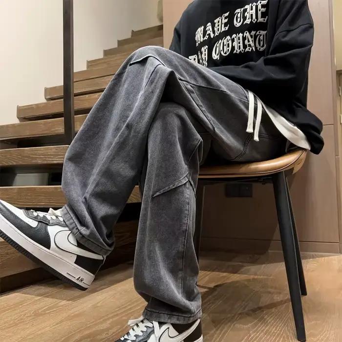 Jeans à cordon de serrage pour hommes