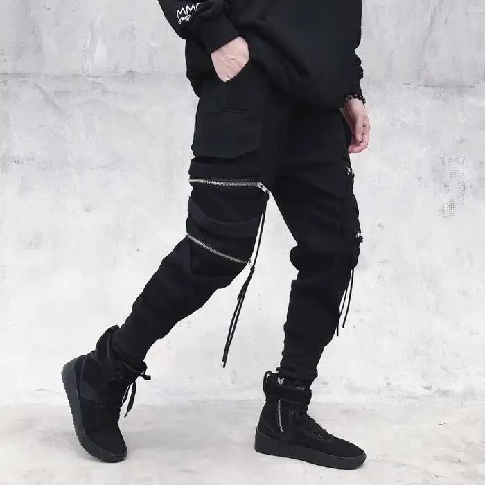 Pantalons de Jogging hommes Streetwear Techwear Hip Hop Cargo pantalon Harajuku noir mode décontracté haute rue