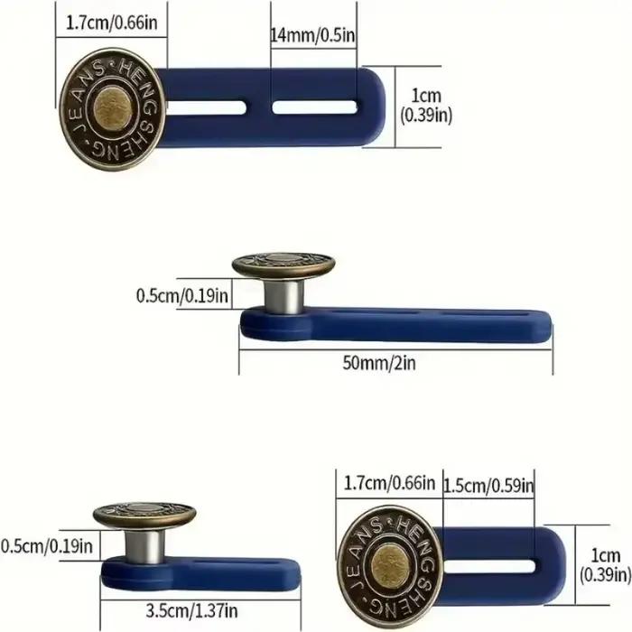 Boutons d'extension universels pour jeans ajustables en silicone pour femmes et hommes lot de 6 boutons de taille ajustable laiton antique pour maintenir une allure élégante et confortable