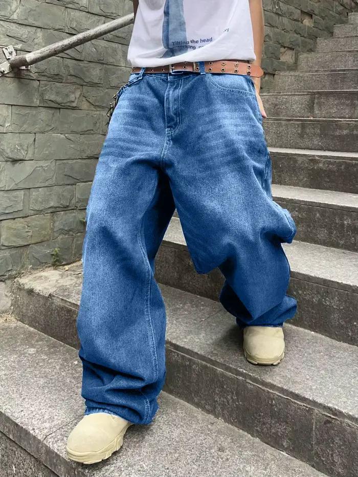 Jean homme décontracté style rétro ample et confortable pour tous les jours et les voyages
