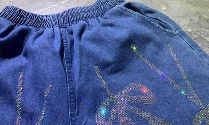 Ensemble 2 pièces en Denim à manches courtes pour femmes