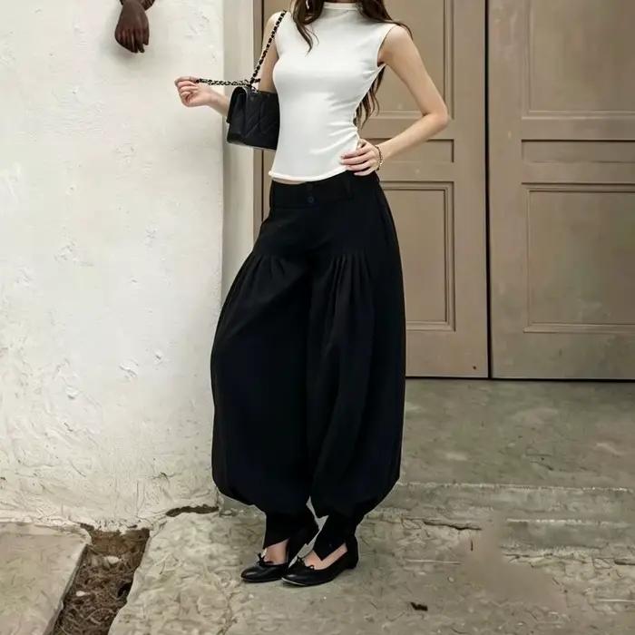 Pantalon décontracté léger et ample pour femme