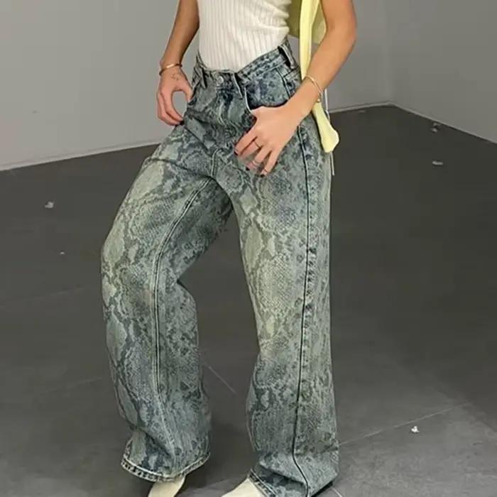 Jean Chic imprimé serpent pour femmes