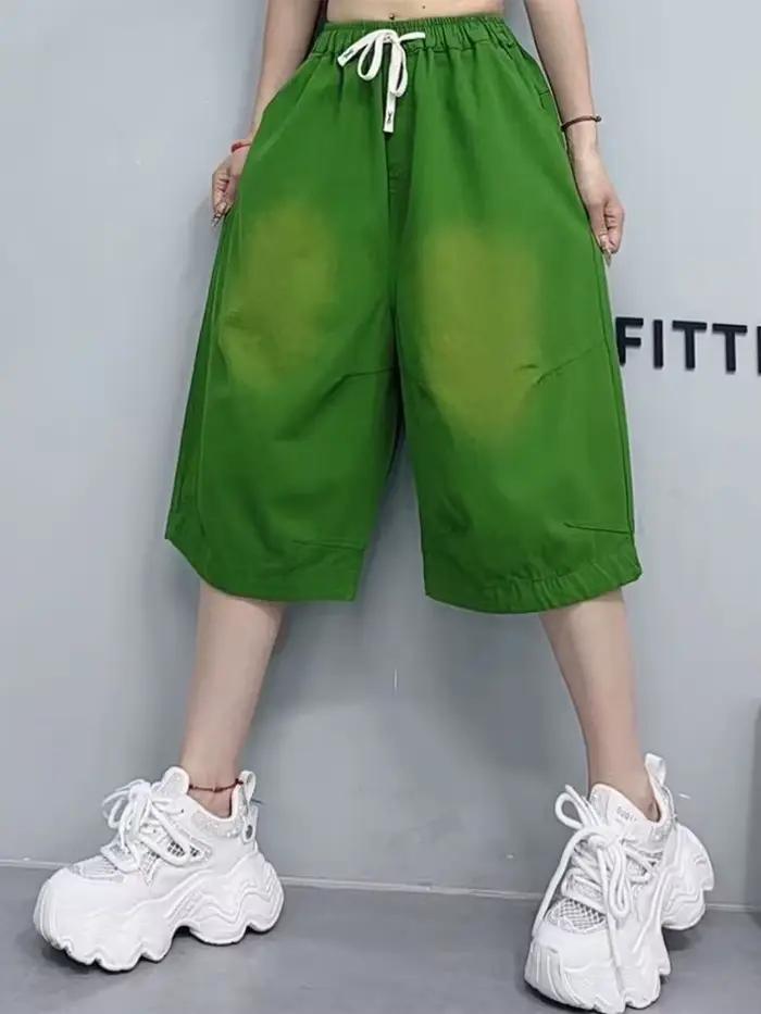 Pantalon court ample vintage Amax LuluE en coton polyester pour femmes style punk été printemps occasions spéciales