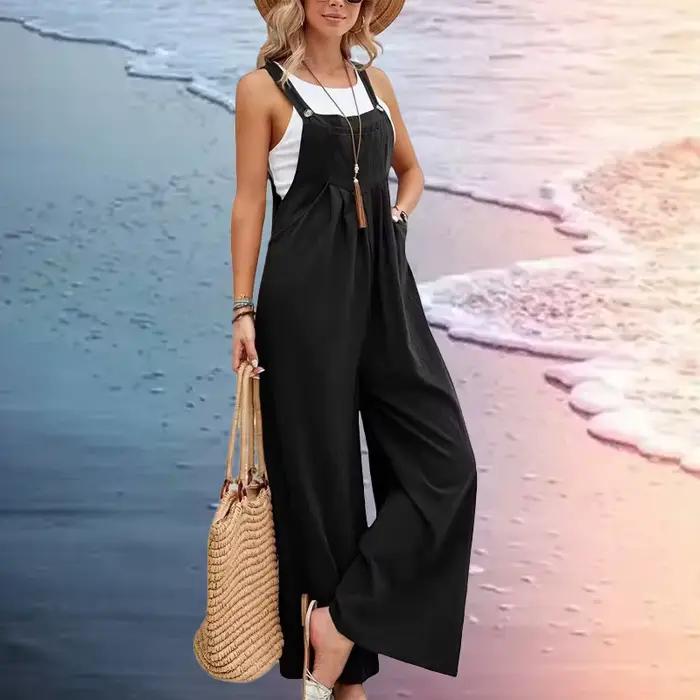 Femmes coupe ample mode salopette jambe large Baggy