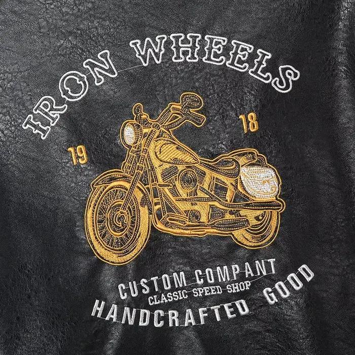 Vestes en cuir de motard de rue pour hommes à la mode