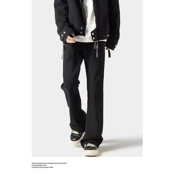 Automne nouveau jean hommes haute rue rétro américain Micro-évasé mince
