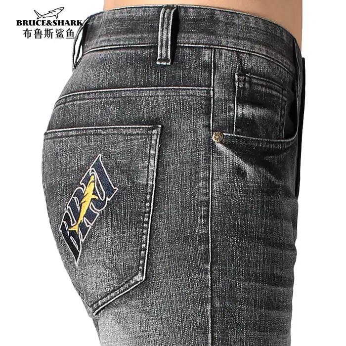 1New hommes hiver jean Bruce & Shark jambe droite gris