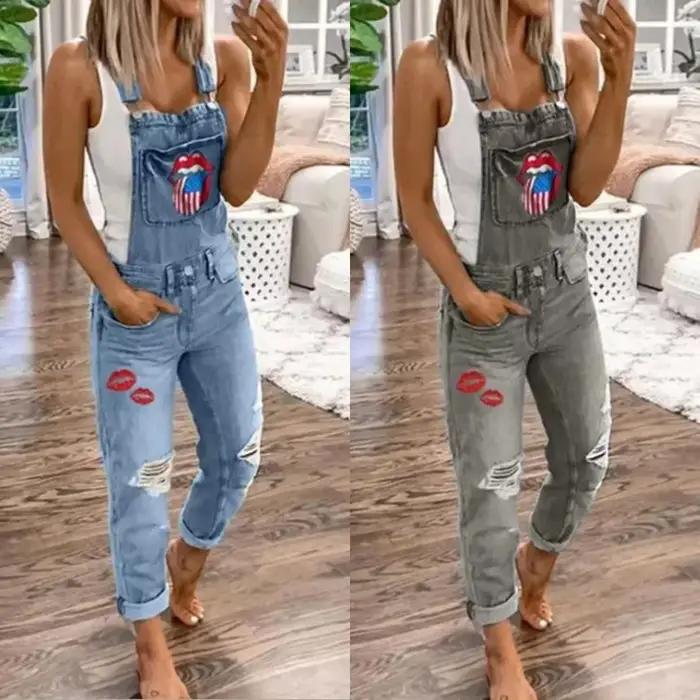 Salopette en jean multi-poches pour femme