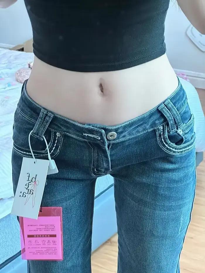 Jean taille basse Vintage pour femmes