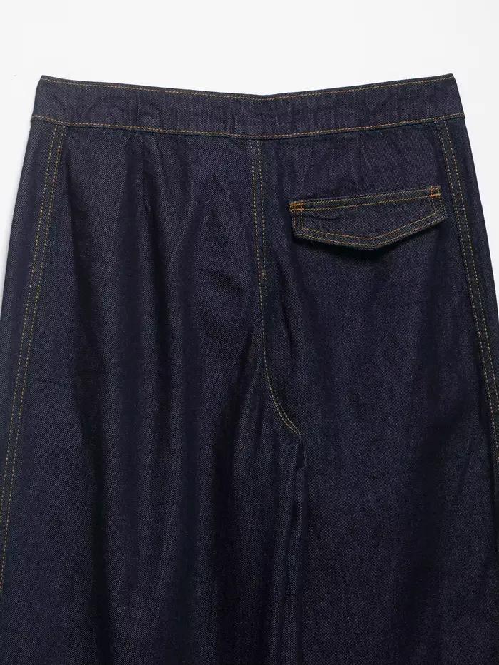 Jean taille haute à jambe large pour femme