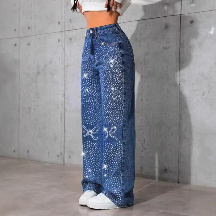 Jean bleu rétro pour femme