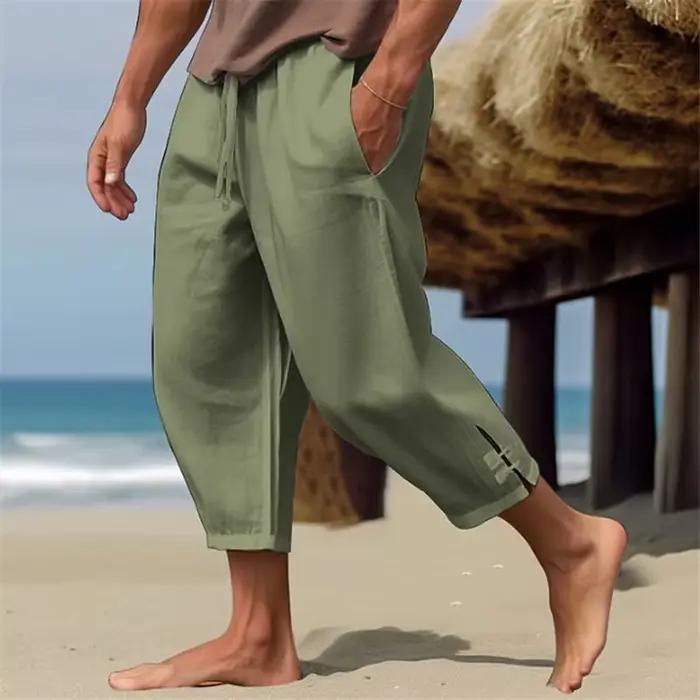 Pantalon court en lin pour hommes