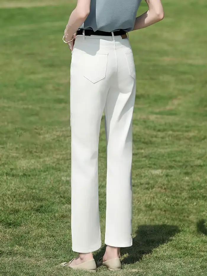 I BELIEVE YOU Jeans droits blancs anti-taches Nine Point