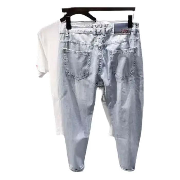 Jean déchiré tendance pour homme coupe droite ample style américain décontracté pour l'été occasions urbaines et spéciales