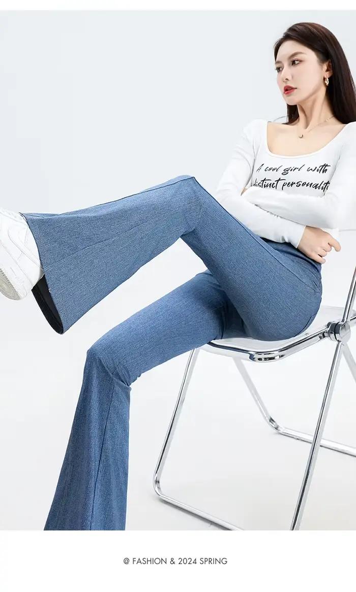 Jean taille haute slim pour femme