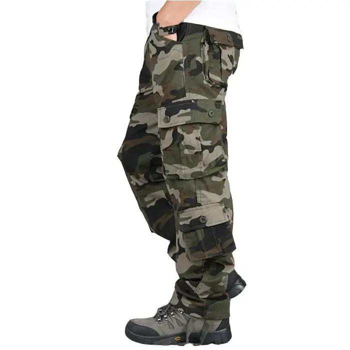 CamSolomon-Pantalon cargo camouflage pour homme