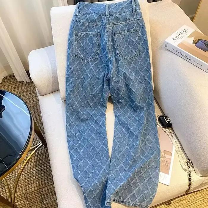 Jean en denim taille haute grande taille pour femme