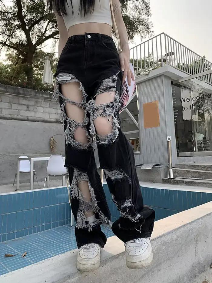 Zoki-Jean denim taille haute pour femme
