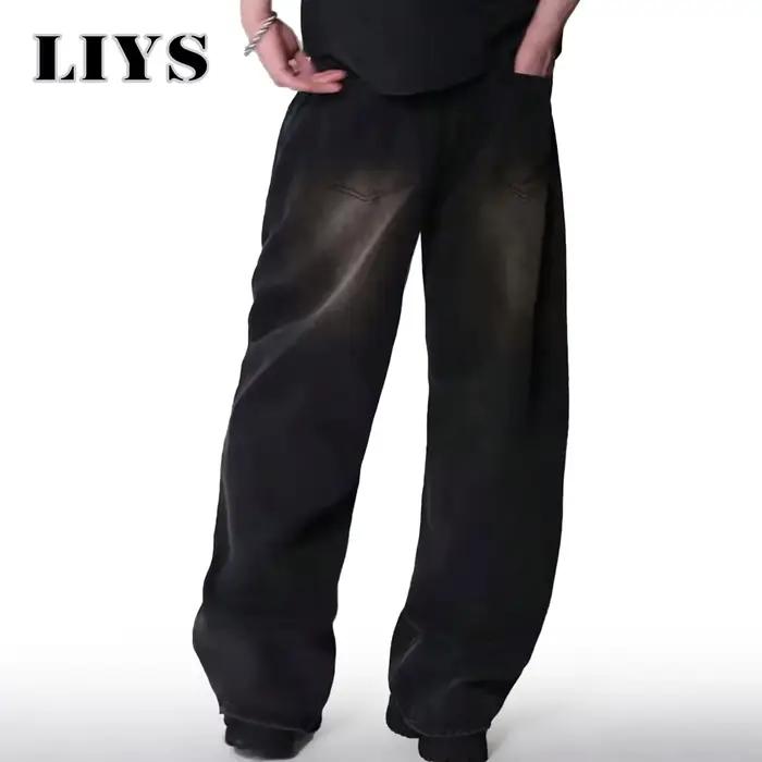 Jean quatre saisons pour hommes Version coréenne étudiant pantalons décontractés haute rue droit ample jambe large