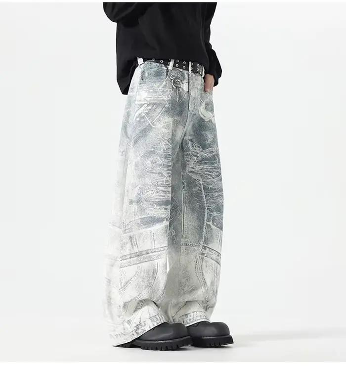 2025 nouveaux jeans hommes numérique splash-encre imprimé style