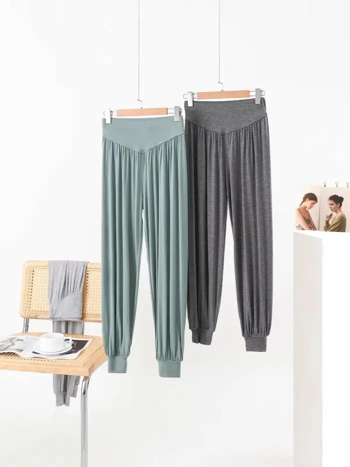 Pantalon sarouel en modal pour femmes, décontracté et élégant, coupe ample, haute élasticité, pour yoga, danse et sport, printemps été