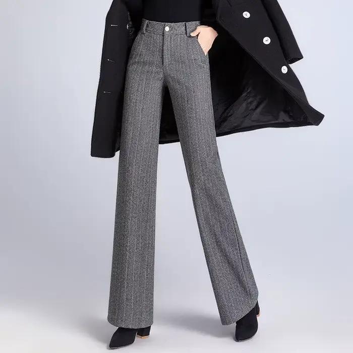 Pantalon baggy taille haute pour femme