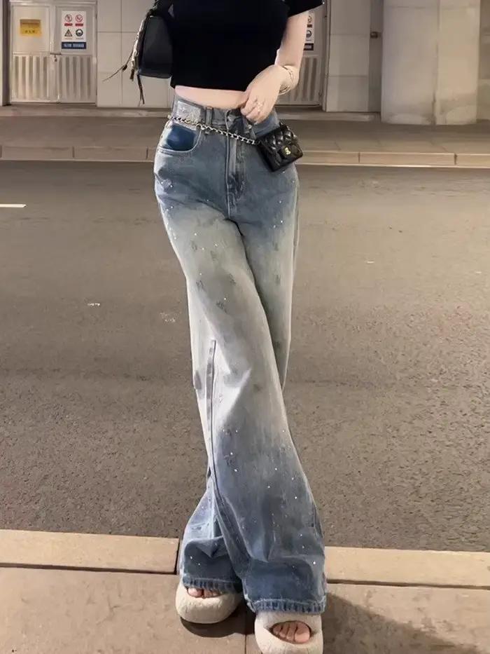 Jean Bleu Taille Haute en Denim pour Femme