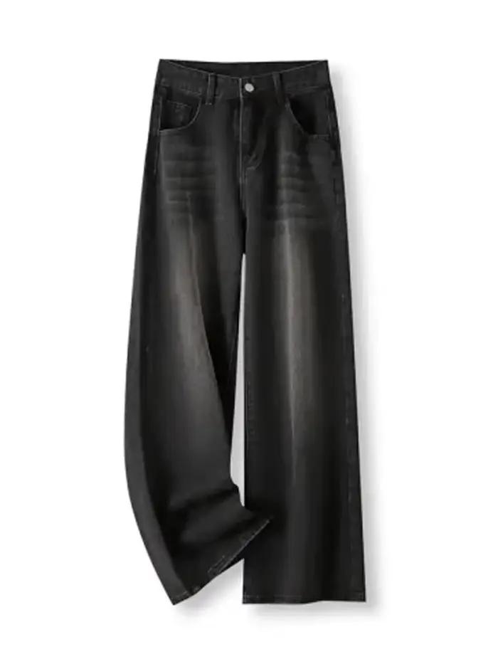 Lady RetroY2K Style taille haute jean pantalon femmes mode jambe droite Denim