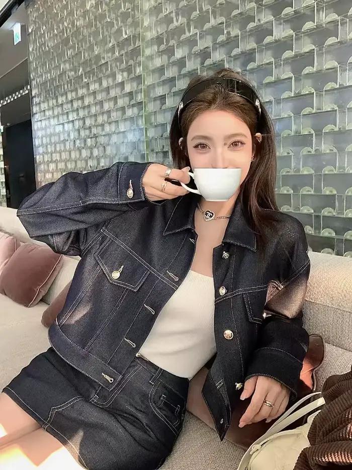Veste en jean courte pour femme
