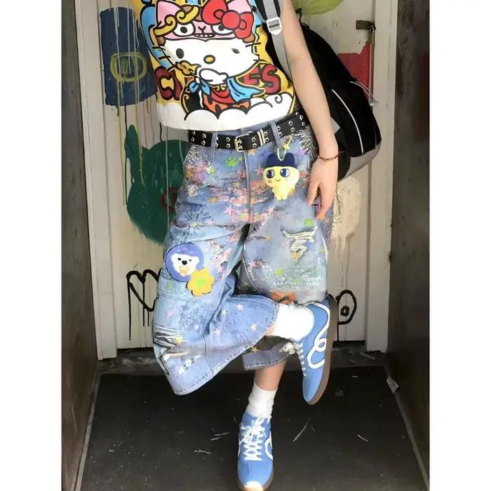 Jean Vintage Style esthétique Harajuku pour femmes