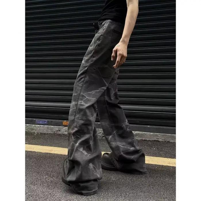 Jeans décontractés style streetwear américain coupe droite ample pour homme printemps automne usage urbain casual