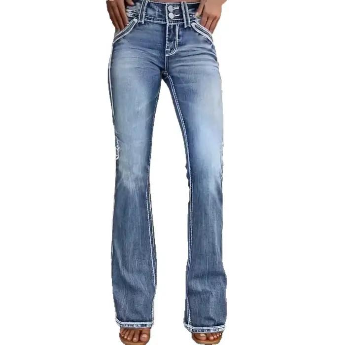 Jean Bootcut en Denim pour Femme