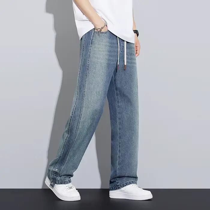 Hommes Jeans Décontractés Bleu Adoucissant Taille Élastique Style Rétro Occasions Spéciales Shopping Vacances